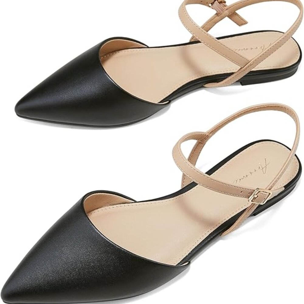 Pointed Toe Slingback Flats